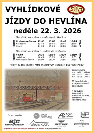 Jarní jízdy do Hevlína